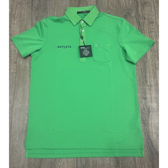 Ralph Lauren RLX Netjets Performance Polo Shirt Mens Medium Green NEW